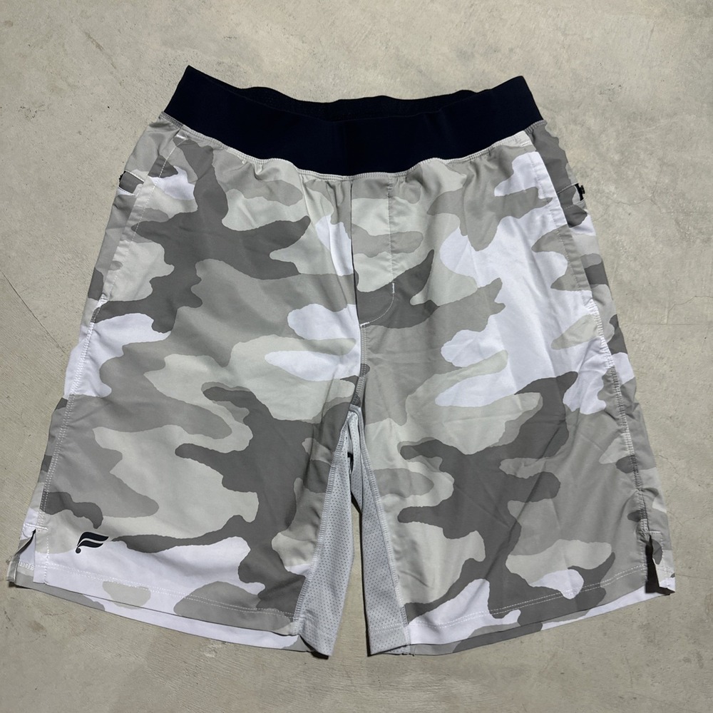 Fabletics The Fundamental Short UnLined 9" Gray Camo Shorts Size Medium